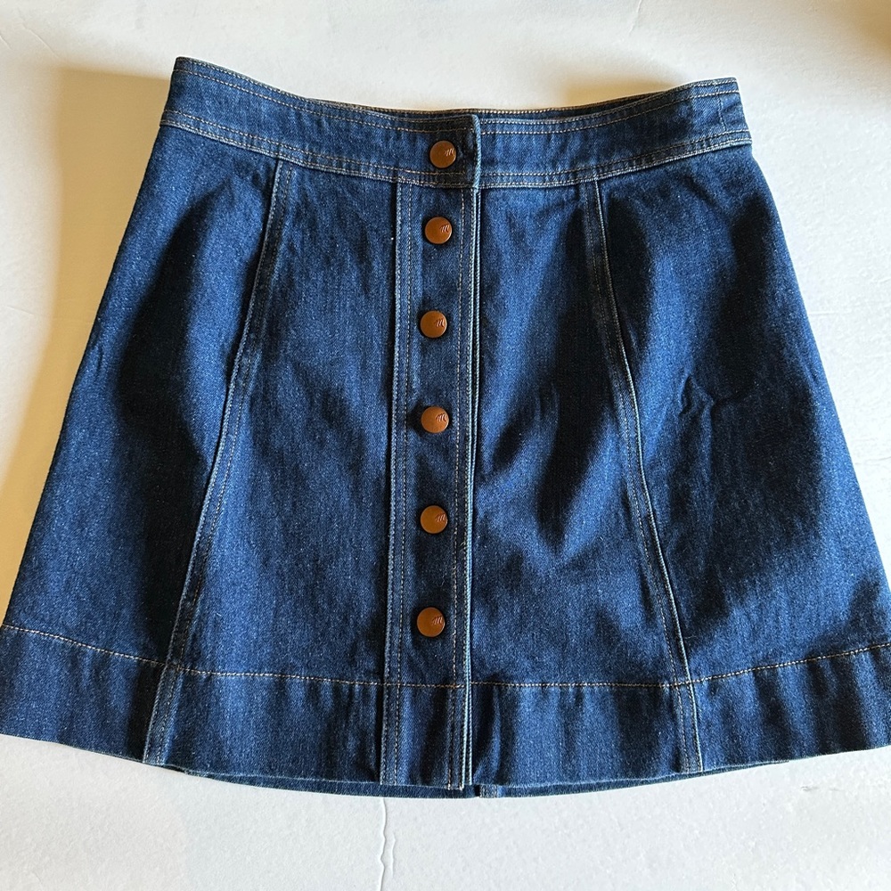 Madewell Women's Retro 70s Look Denim Mini Skirt 4